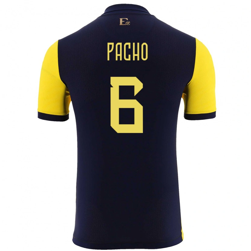 Danxen Kinder Ecuador Willian Pacho #6 Gelb Heimtrikot Trikot 24-26 T-Shirt Schweiz