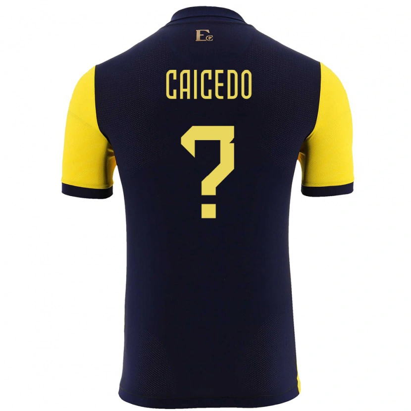 Danxen Kinder Ecuador Elian Caicedo #0 Gelb Heimtrikot Trikot 24-26 T-Shirt Schweiz