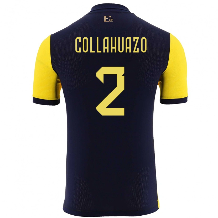 Danxen Kinder Ecuador Jair Collahuazo #2 Gelb Heimtrikot Trikot 24-26 T-Shirt Schweiz