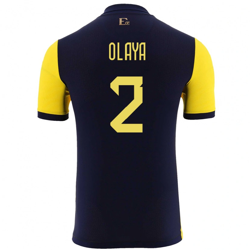 Danxen Kinder Ecuador Virgilio Olaya #2 Gelb Heimtrikot Trikot 24-26 T-Shirt Schweiz