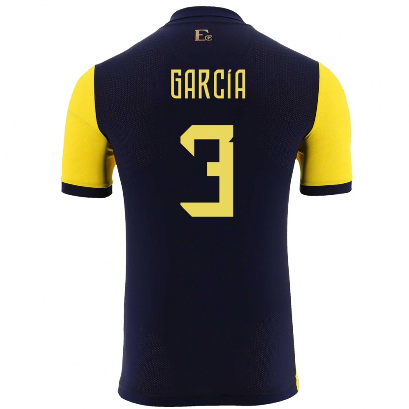 Danxen Kinder Ecuador Christian García #3 Gelb Heimtrikot Trikot 24-26 T-Shirt Schweiz