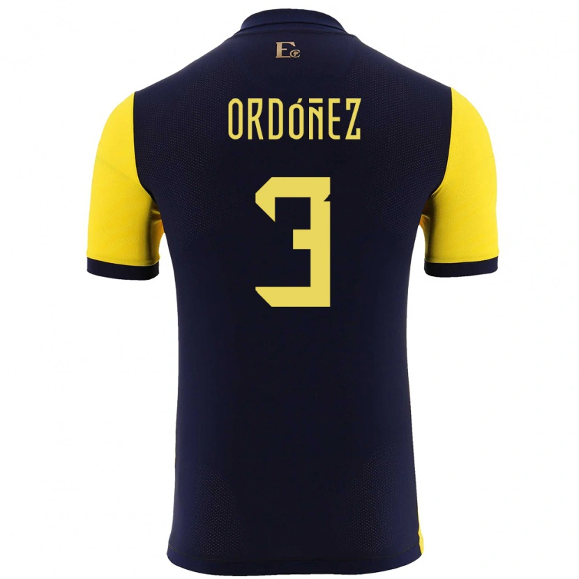 Danxen Kinder Ecuador Deinner Ordóñez #3 Gelb Heimtrikot Trikot 24-26 T-Shirt Schweiz