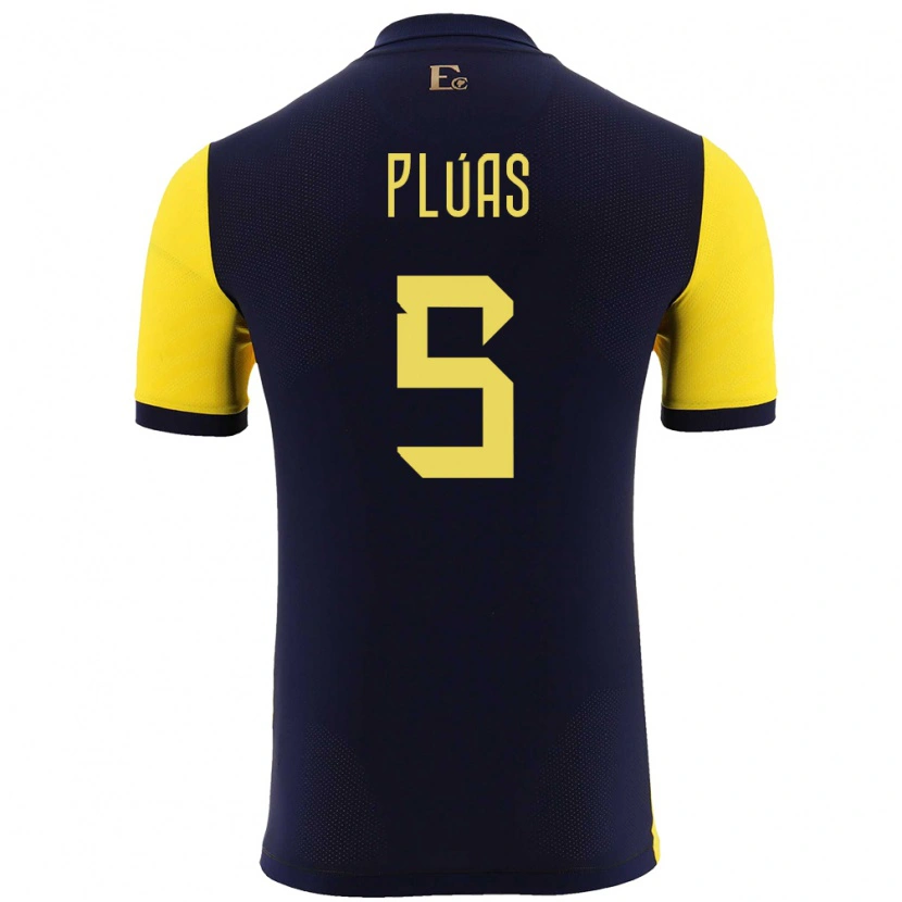 Danxen Kinder Ecuador Erick Plúas #5 Gelb Heimtrikot Trikot 24-26 T-Shirt Schweiz