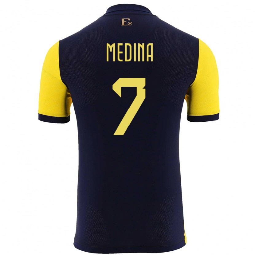 Danxen Kinder Ecuador Yaimar Medina #7 Gelb Heimtrikot Trikot 24-26 T-Shirt Schweiz