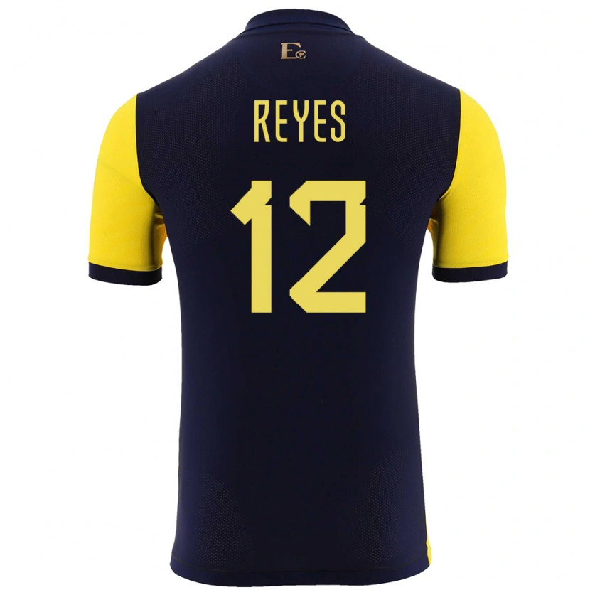 Danxen Kinder Ecuador Jhafets Reyes #12 Gelb Heimtrikot Trikot 24-26 T-Shirt Schweiz