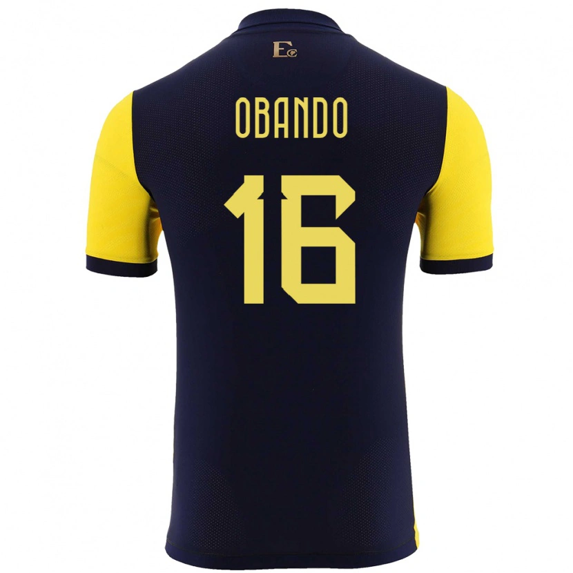 Danxen Kinder Ecuador Allen Obando #16 Gelb Heimtrikot Trikot 24-26 T-Shirt Schweiz