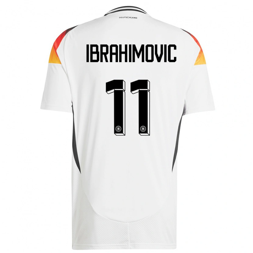 Danxen Kinder Deutschland Arijon Ibrahimovic #11 Weiß Heimtrikot Trikot 24-26 T-Shirt Schweiz