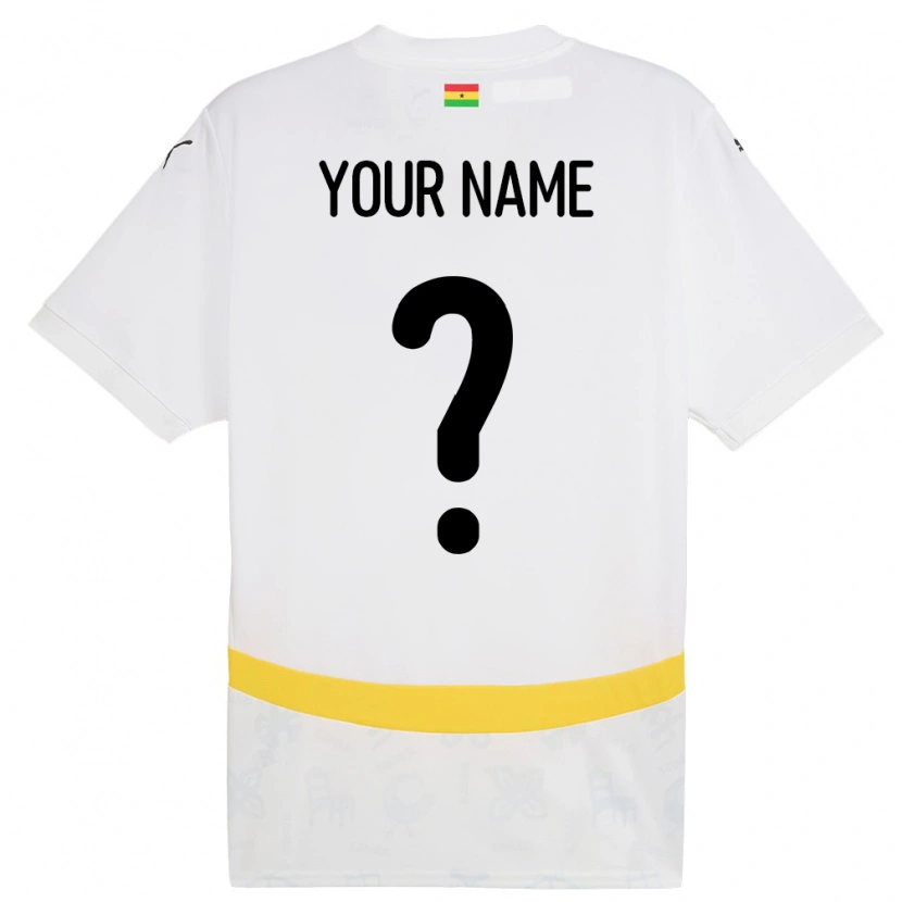 Danxen Kinder Ghana Ihren Namen #0 Weiß Heimtrikot Trikot 24-26 T-Shirt Schweiz