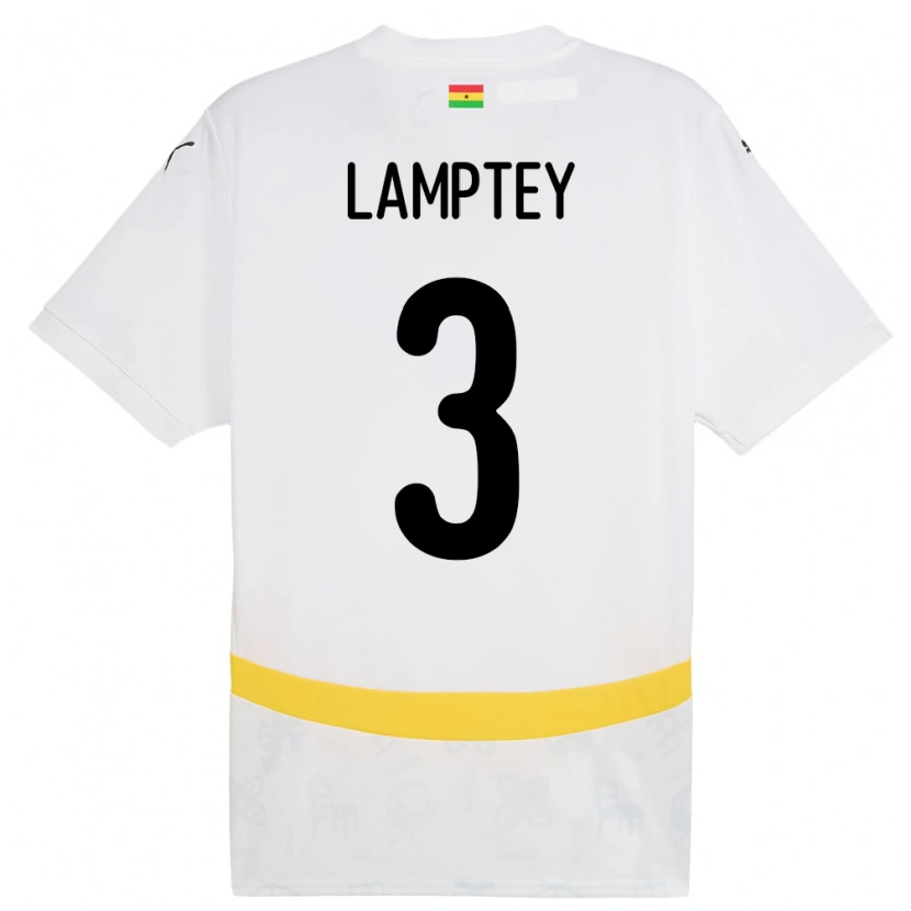 Danxen Kinder Ghana Tariq Lamptey #3 Weiß Heimtrikot Trikot 24-26 T-Shirt Schweiz