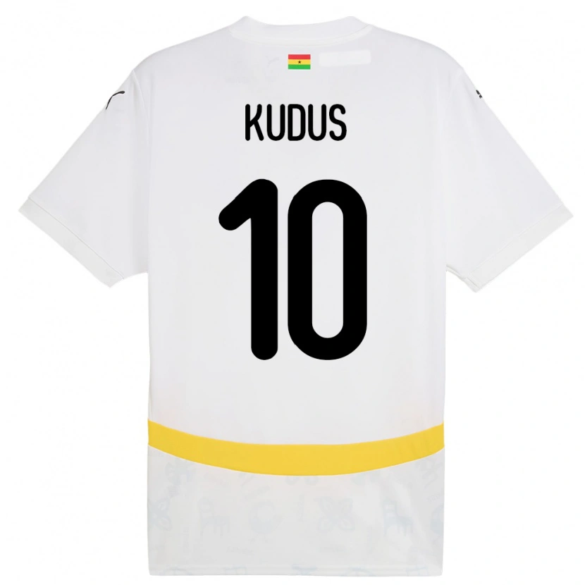 Danxen Kinder Ghana Mohammed Kudus #10 Weiß Heimtrikot Trikot 24-26 T-Shirt Schweiz