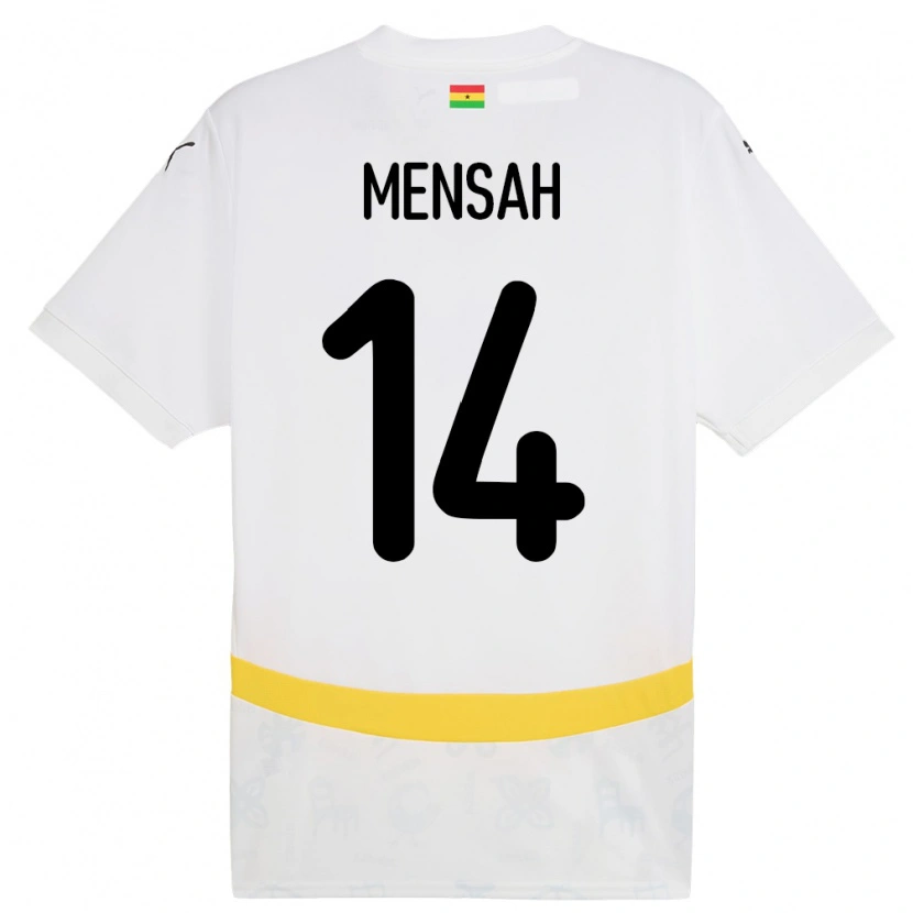 Danxen Kinder Ghana Gideon Mensah #14 Weiß Heimtrikot Trikot 24-26 T-Shirt Schweiz