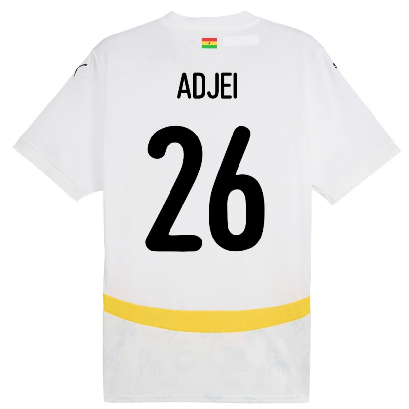Danxen Kinder Ghana Nathaniel Adjei #26 Weiß Heimtrikot Trikot 24-26 T-Shirt Schweiz