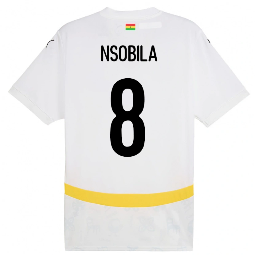 Danxen Kinder Ghana Dominic Nsobila #8 Weiß Heimtrikot Trikot 24-26 T-Shirt Schweiz