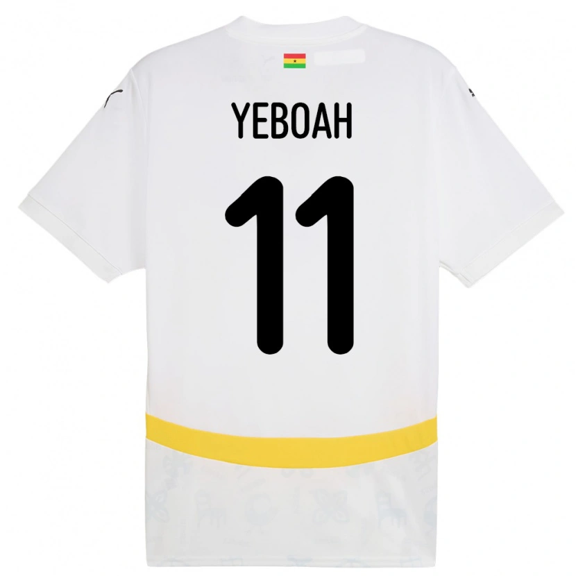Danxen Kinder Ghana Emmanuel Yeboah #11 Weiß Heimtrikot Trikot 24-26 T-Shirt Schweiz