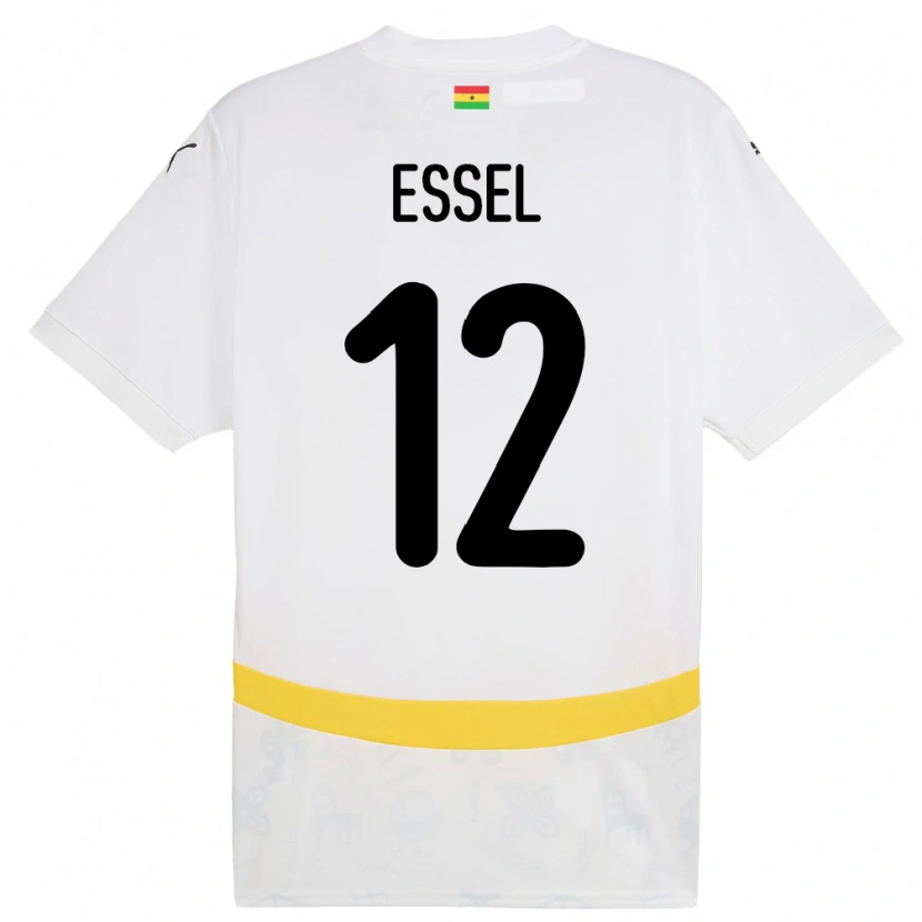 Danxen Kinder Ghana Aaron Essel #12 Weiß Heimtrikot Trikot 24-26 T-Shirt Schweiz