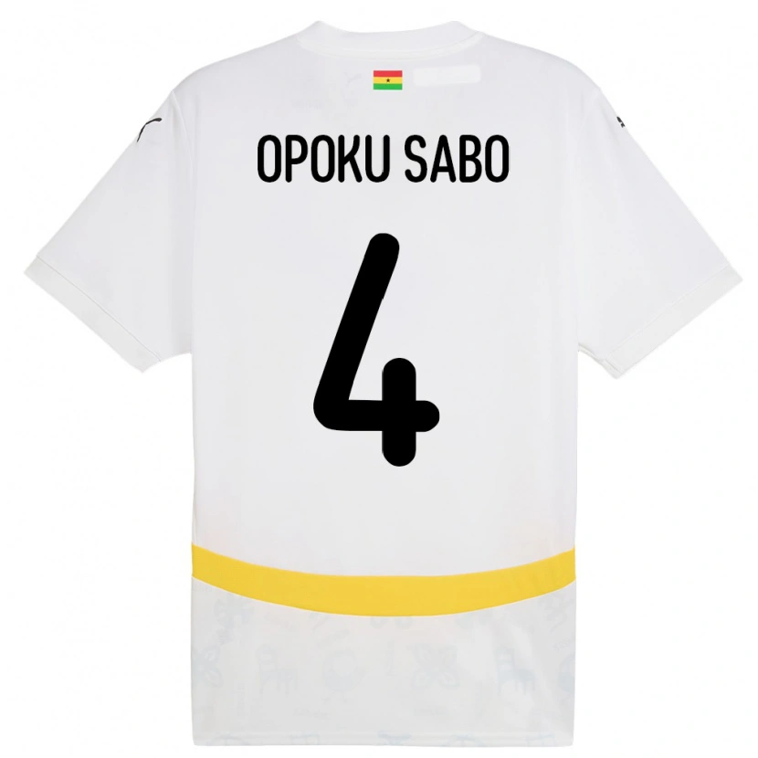 Danxen Kinder Ghana Alex Opoku Sabo #4 Weiß Heimtrikot Trikot 24-26 T-Shirt Schweiz