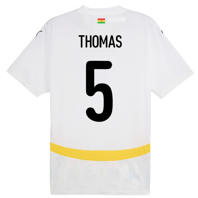 Danxen Kinder Ghana Thomas Partey #5 Weiß Heimtrikot Trikot 24-26 T-Shirt Schweiz
