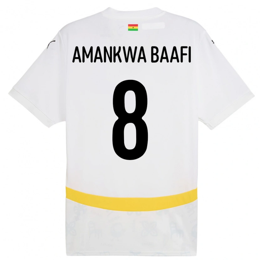 Danxen Kinder Ghana Yaw Amankwa Baafi #8 Weiß Heimtrikot Trikot 24-26 T-Shirt Schweiz