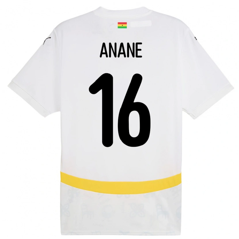 Danxen Kinder Ghana Vincent Anane #16 Weiß Heimtrikot Trikot 24-26 T-Shirt Schweiz