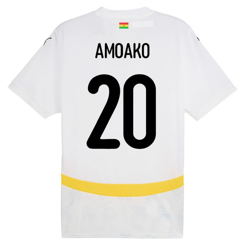 Danxen Kinder Ghana Linda Amoako #20 Weiß Heimtrikot Trikot 24-26 T-Shirt Schweiz