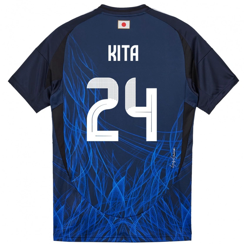 Danxen Kinder Japan Kazunari Kita #24 Dunkelblau Heimtrikot Trikot 24-26 T-Shirt Schweiz