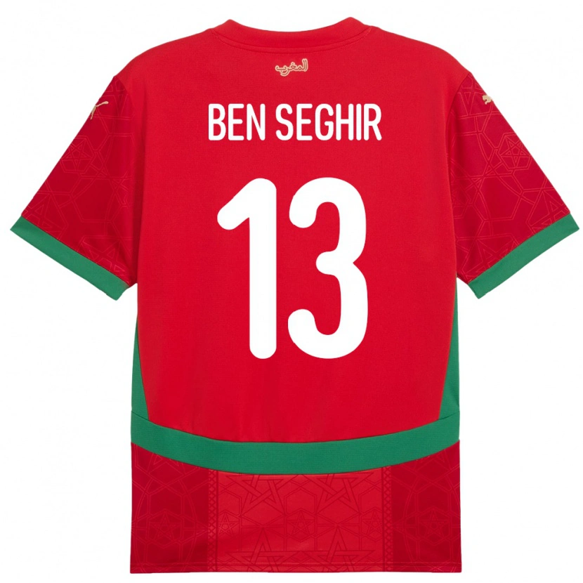 Danxen Kinder Marokko Eliesse Ben Seghir #13 Rot Heimtrikot Trikot 24-26 T-Shirt Schweiz