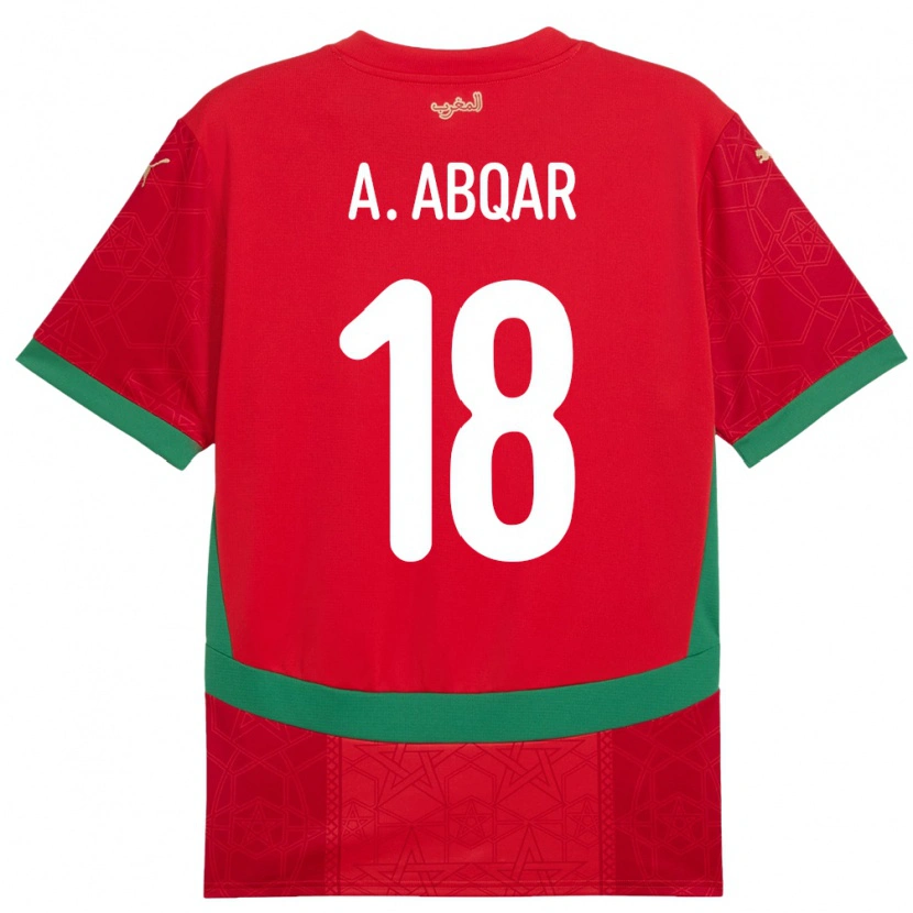 Danxen Kinder Marokko Abdel Abqar #18 Rot Heimtrikot Trikot 24-26 T-Shirt Schweiz