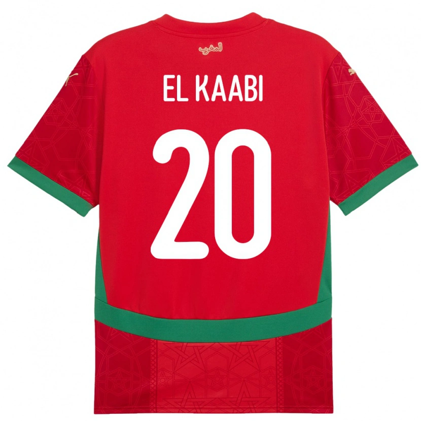 Danxen Kinder Marokko Ayoub El Kaabi #20 Rot Heimtrikot Trikot 24-26 T-Shirt Schweiz
