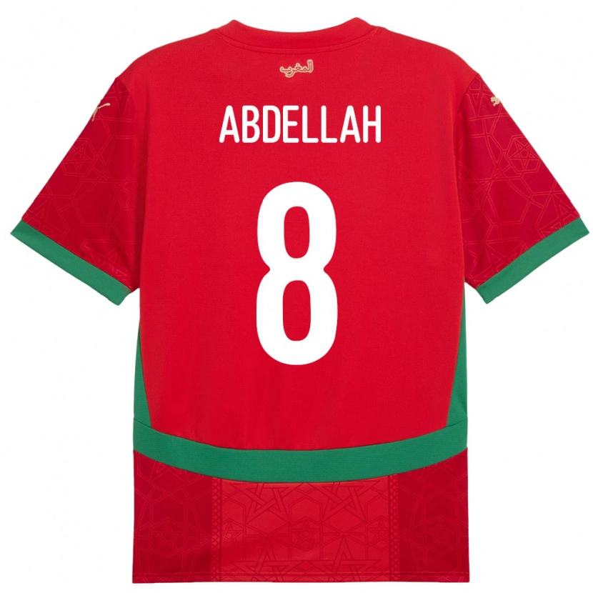 Danxen Kinder Marokko Abdellah Ouazane #8 Rot Heimtrikot Trikot 24-26 T-Shirt Schweiz