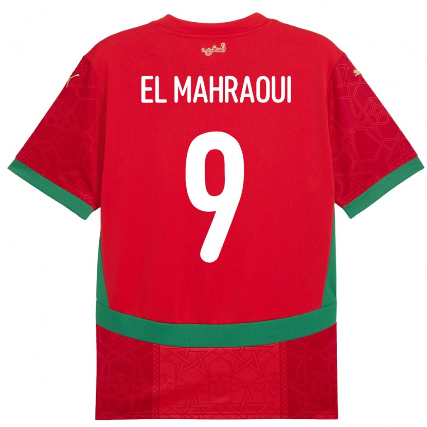 Danxen Kinder Marokko Anas El Mahraoui #9 Rot Heimtrikot Trikot 24-26 T-Shirt Schweiz