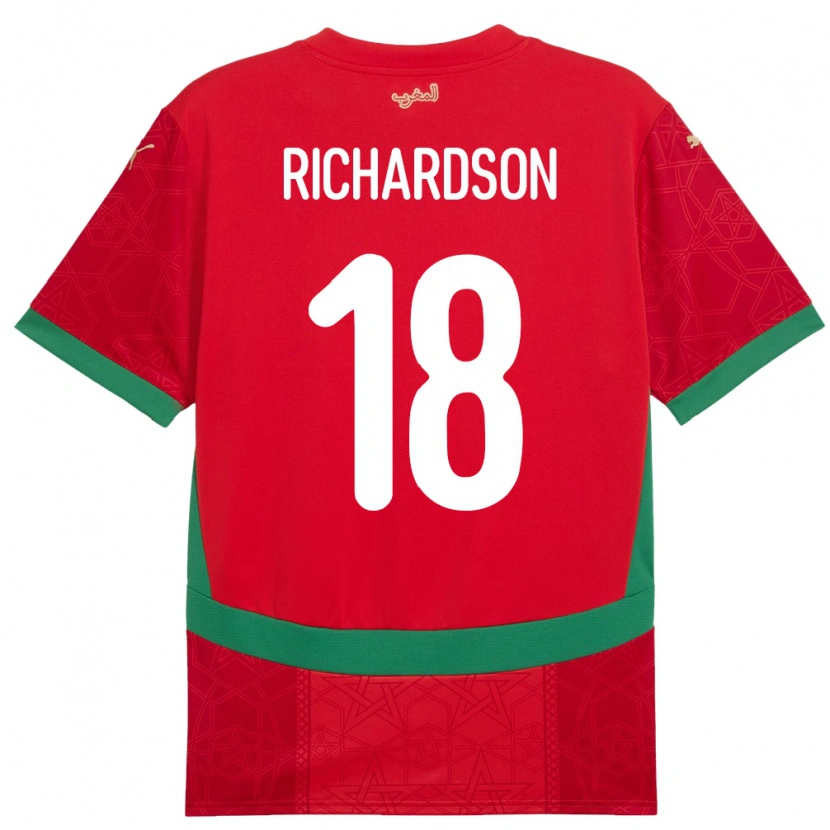 Danxen Kinder Marokko Amir Richardson #18 Rot Heimtrikot Trikot 24-26 T-Shirt Schweiz