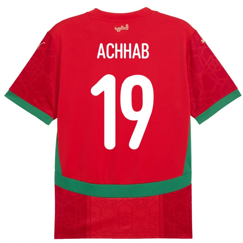 Danxen Kinder Marokko Abdeslam Achhab #19 Rot Heimtrikot Trikot 24-26 T-Shirt Schweiz