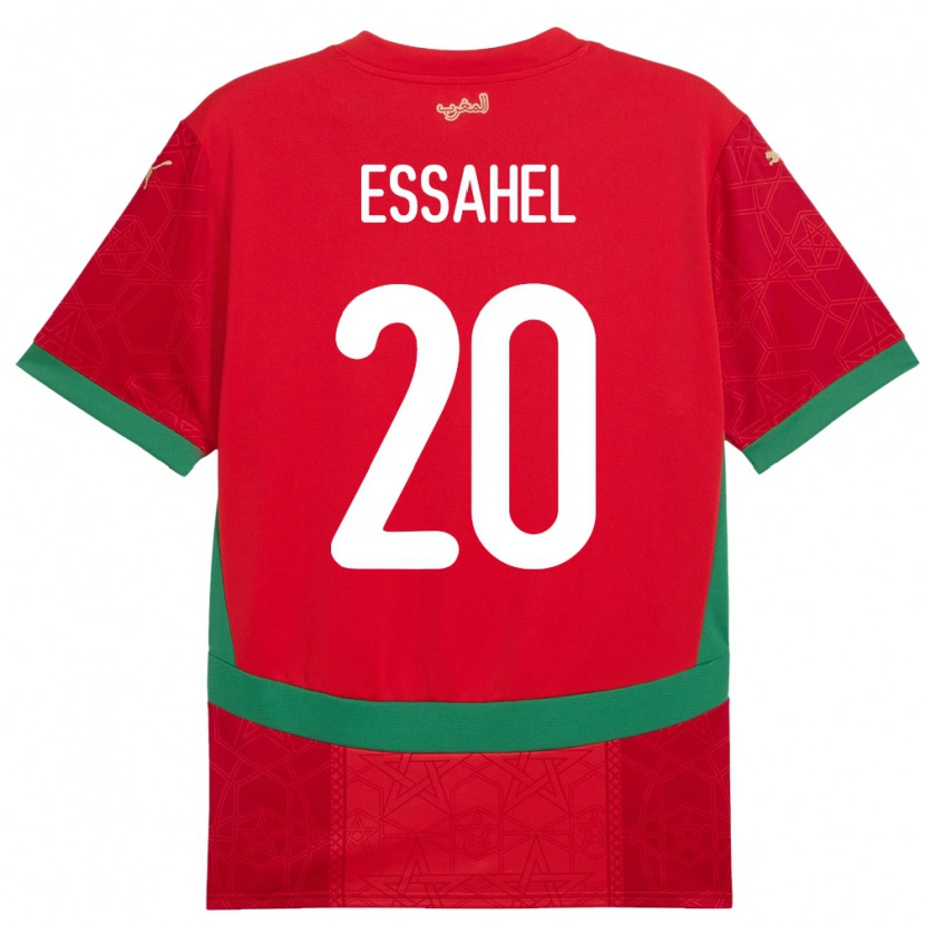 Danxen Kinder Marokko Mohammed Amine Essahel #20 Rot Heimtrikot Trikot 24-26 T-Shirt Schweiz