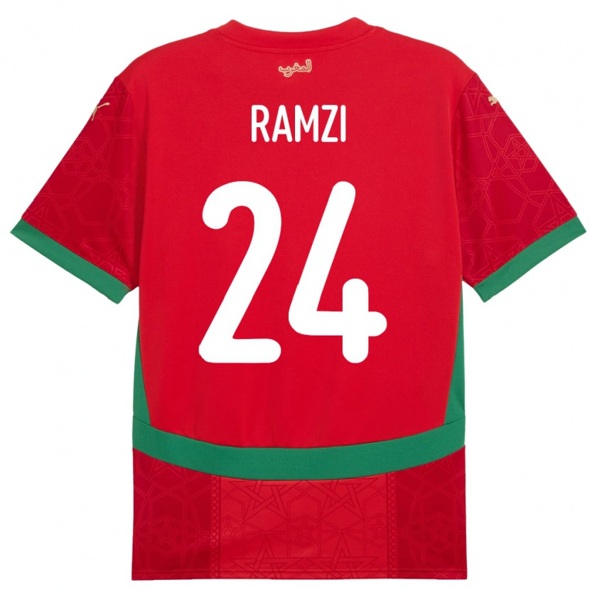 Danxen Kinder Marokko Achraf Ramzi #24 Rot Heimtrikot Trikot 24-26 T-Shirt Schweiz