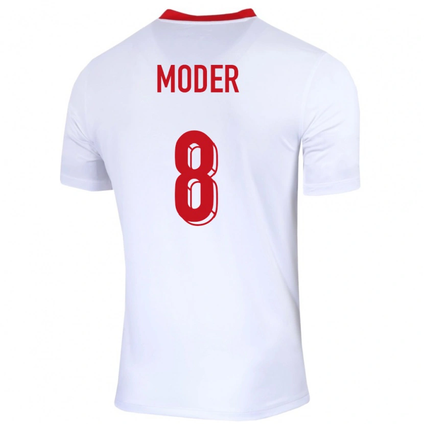 Danxen Kinder Polen Jakub Moder #8 Weiß Heimtrikot Trikot 24-26 T-Shirt Schweiz