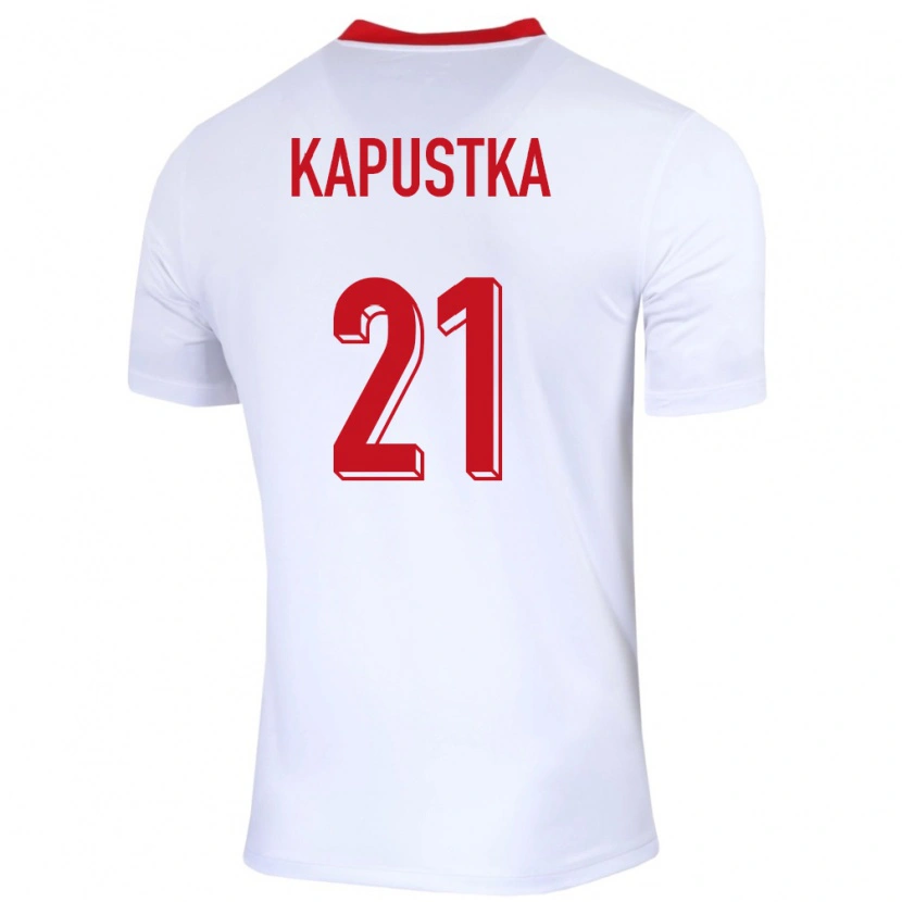 Danxen Kinder Polen Bartosz Kapustka #21 Weiß Heimtrikot Trikot 24-26 T-Shirt Schweiz