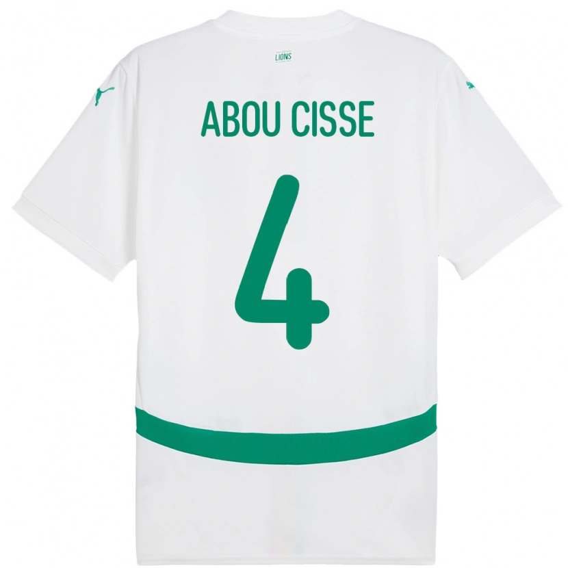 Danxen Kinder Senegal Pape Abou Cisse #4 Weiß Heimtrikot Trikot 24-26 T-Shirt Schweiz