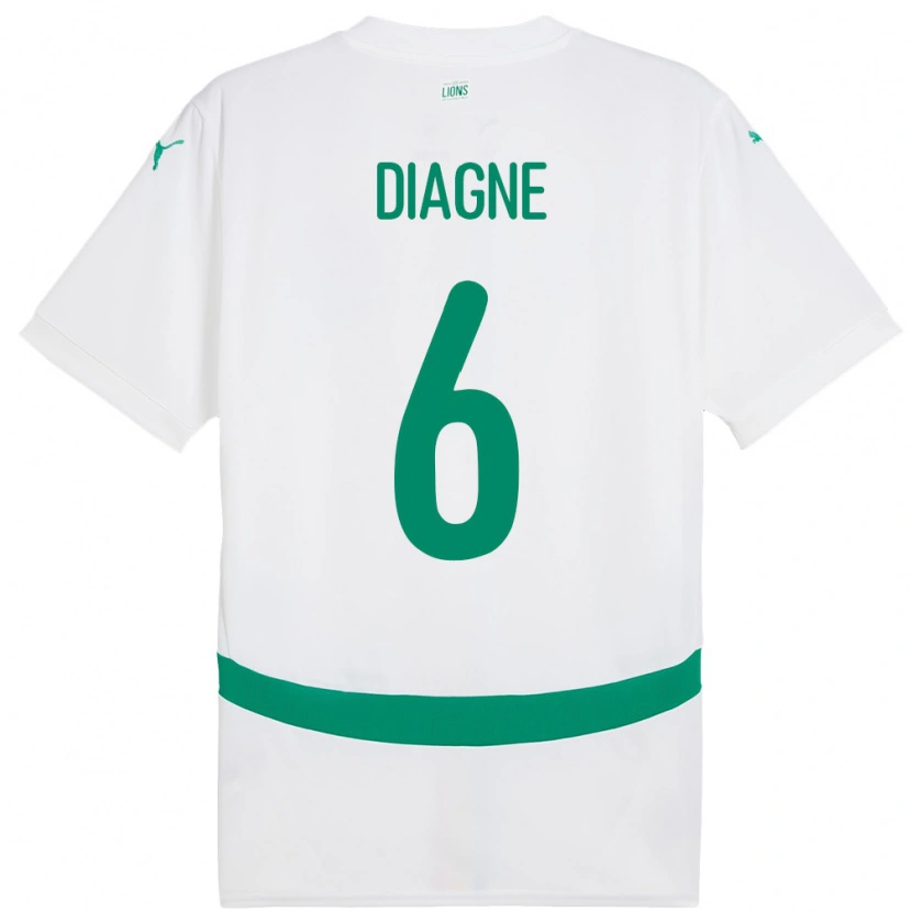 Danxen Kinder Senegal Edmee Diagne #6 Weiß Heimtrikot Trikot 24-26 T-Shirt Schweiz