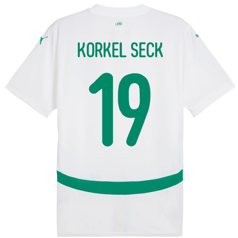 Danxen Kinder Senegal Bineta Korkel Seck #19 Weiß Heimtrikot Trikot 24-26 T-Shirt Schweiz