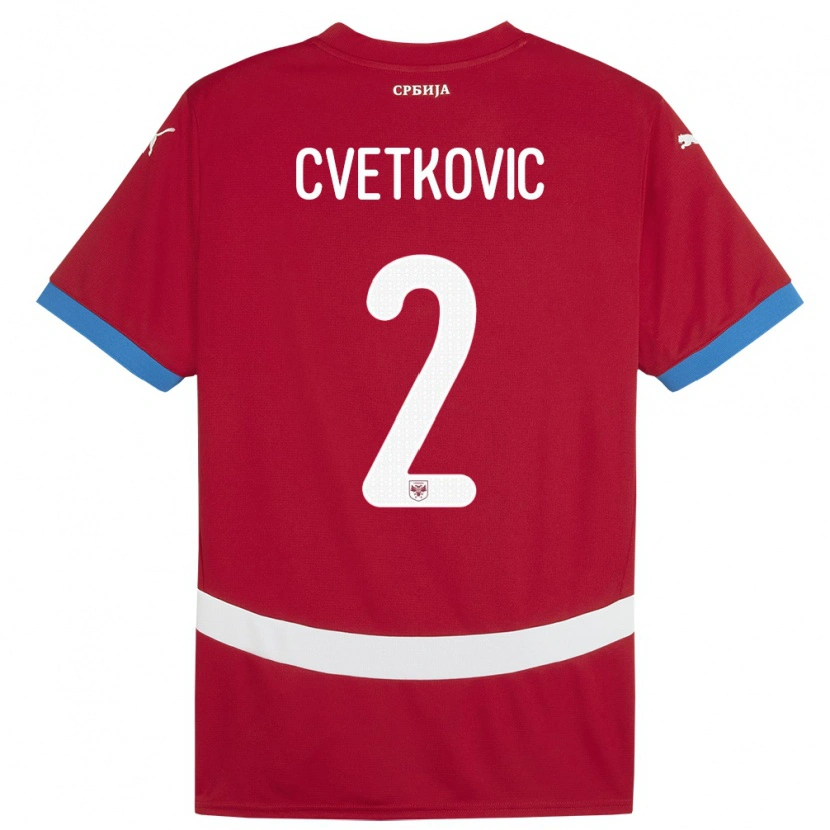 Danxen Kinder Serbien Djordje Cvetkovic #2 Rot Heimtrikot Trikot 24-26 T-Shirt Schweiz