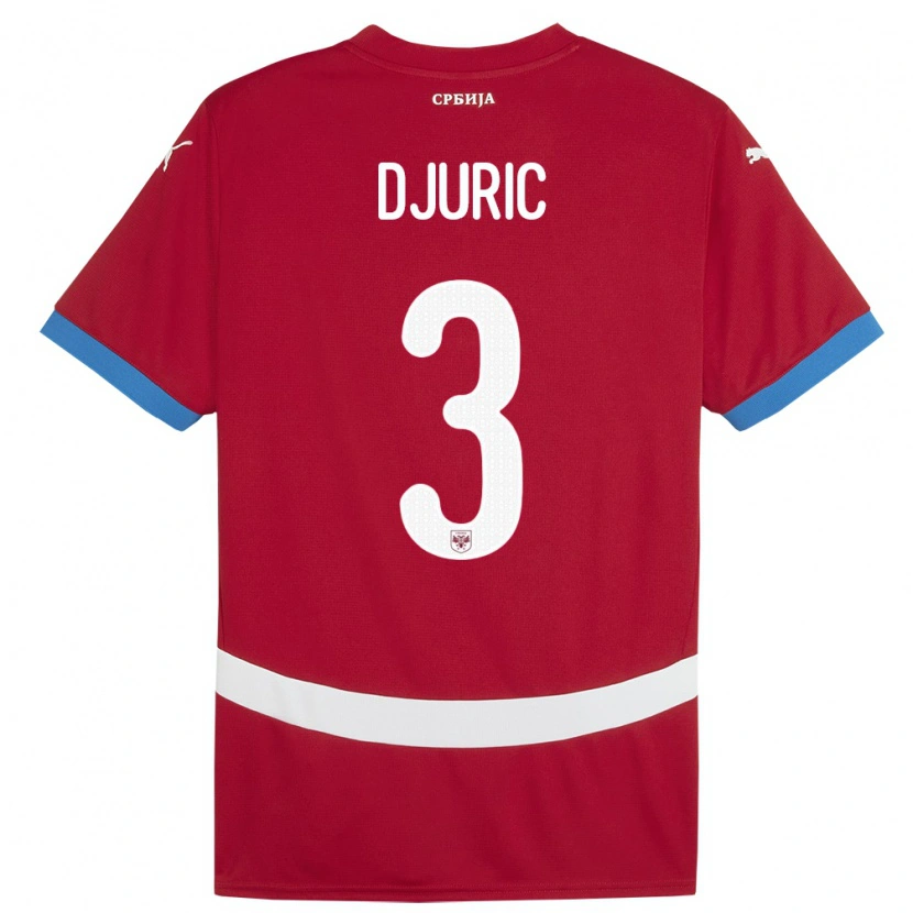 Danxen Kinder Serbien David Djuric #3 Rot Heimtrikot Trikot 24-26 T-Shirt Schweiz