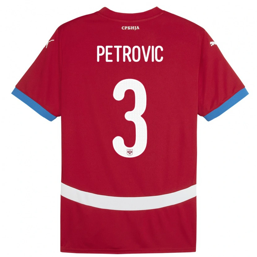 Danxen Kinder Serbien Stefan Petrovic #3 Rot Heimtrikot Trikot 24-26 T-Shirt Schweiz