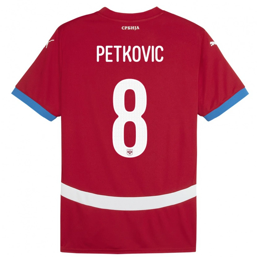 Danxen Kinder Serbien Mihajlo Petkovic #8 Rot Heimtrikot Trikot 24-26 T-Shirt Schweiz