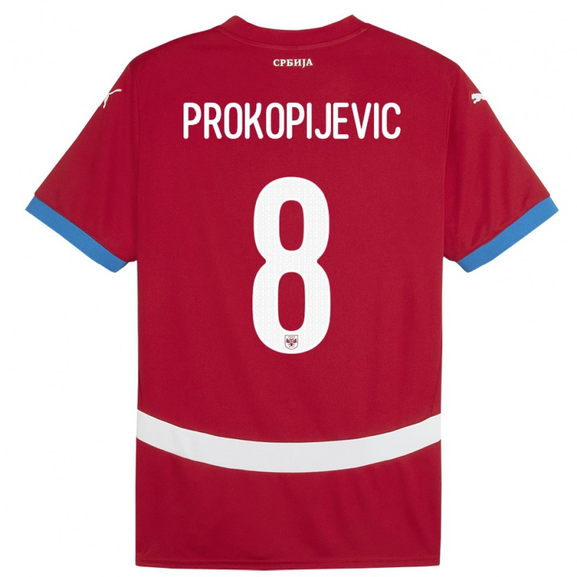 Danxen Kinder Serbien Mateja Prokopijevic #8 Rot Heimtrikot Trikot 24-26 T-Shirt Schweiz