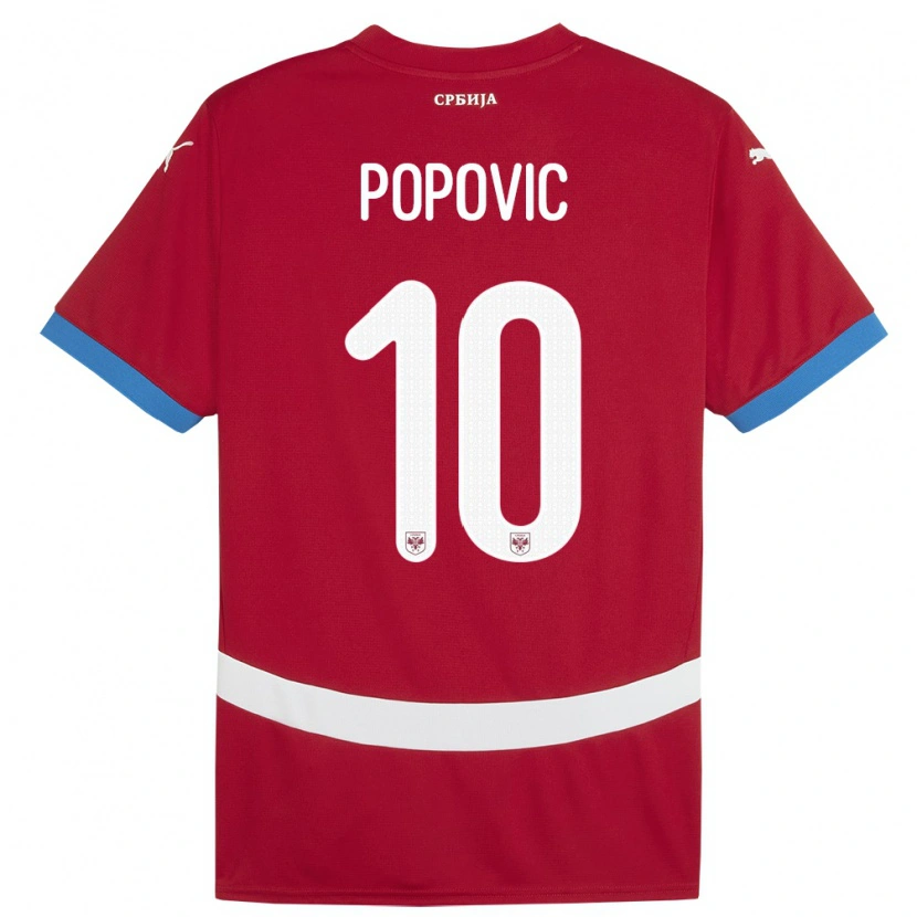 Danxen Kinder Serbien Matija Popovic #10 Rot Heimtrikot Trikot 24-26 T-Shirt Schweiz
