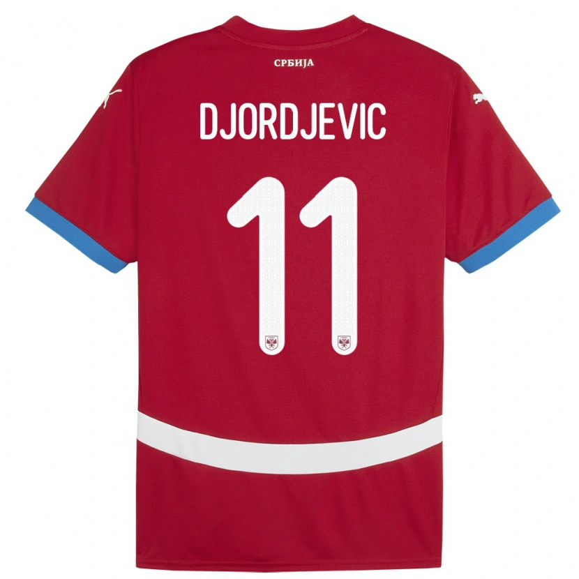 Danxen Kinder Serbien Uros Djordjevic #11 Rot Heimtrikot Trikot 24-26 T-Shirt Schweiz