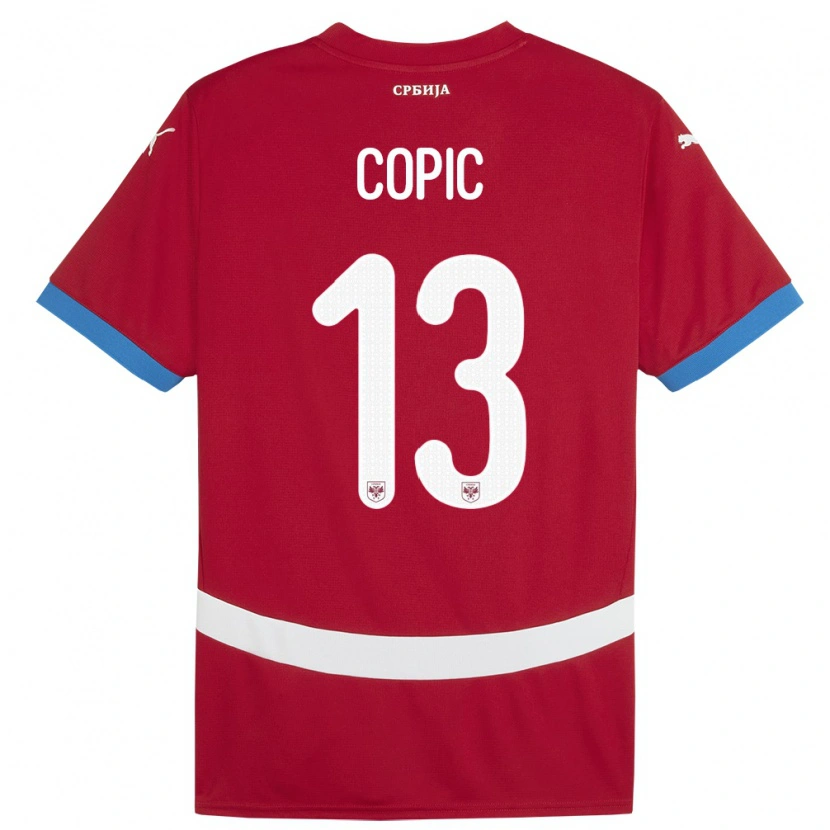 Danxen Kinder Serbien Milan Copic #13 Rot Heimtrikot Trikot 24-26 T-Shirt Schweiz