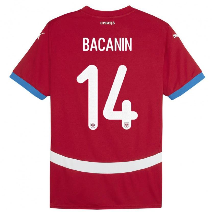 Danxen Kinder Serbien Andrej Bacanin #14 Rot Heimtrikot Trikot 24-26 T-Shirt Schweiz