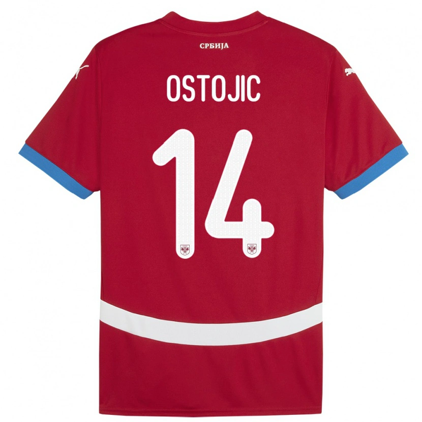 Danxen Kinder Serbien Jovan Ostojic #14 Rot Heimtrikot Trikot 24-26 T-Shirt Schweiz