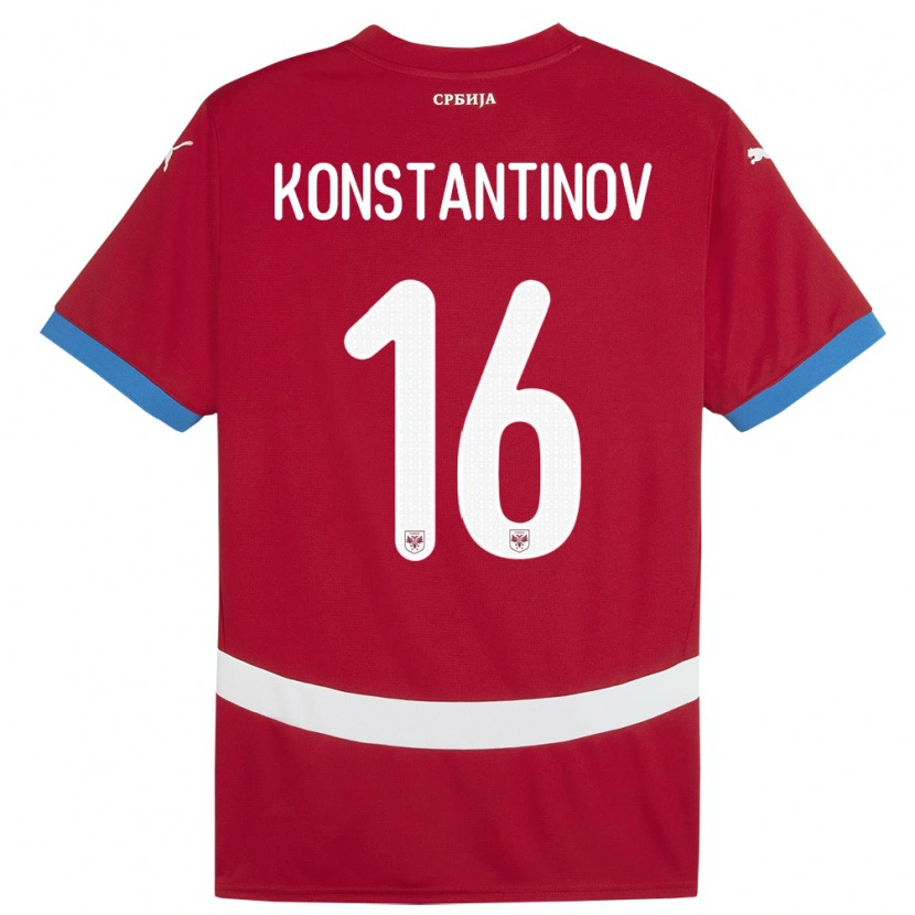 Danxen Kinder Serbien Lazar Konstantinov #16 Rot Heimtrikot Trikot 24-26 T-Shirt Schweiz